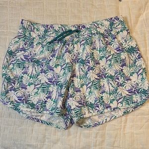 Columbia Women Athletic Turquoise Purple Shorts Size Medium